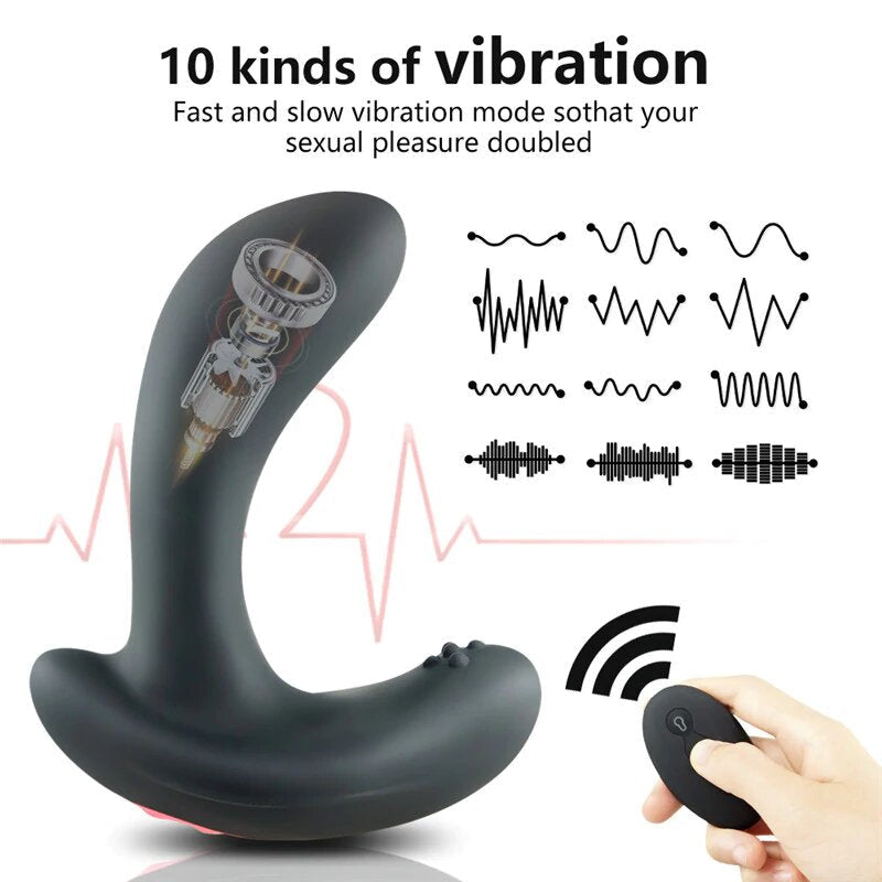 Remote Control Inflatable Anal Plug Vibrator & Prostate Massager - Lusty Age