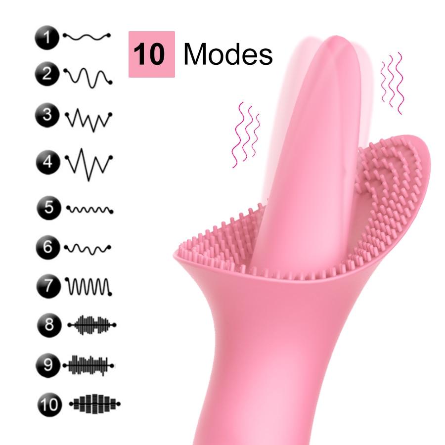 10 Modes Dildo Tongue Vibrator Nipple Massage - Lusty Age