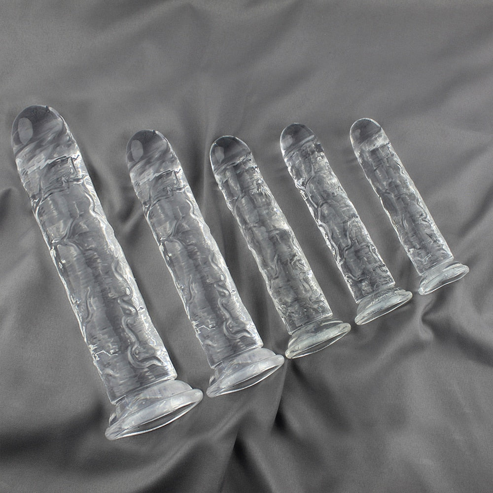 Realistic Soft Jelly Transparent Dildo - Lusty Age