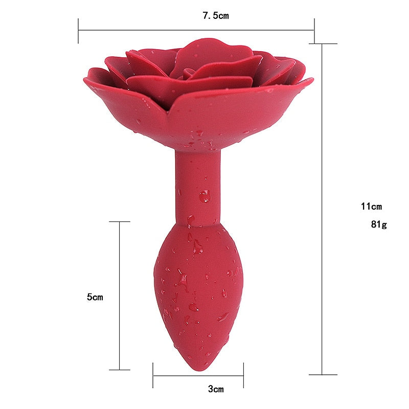 Romantic Rose Silicone Butt Plug - Lusty Age