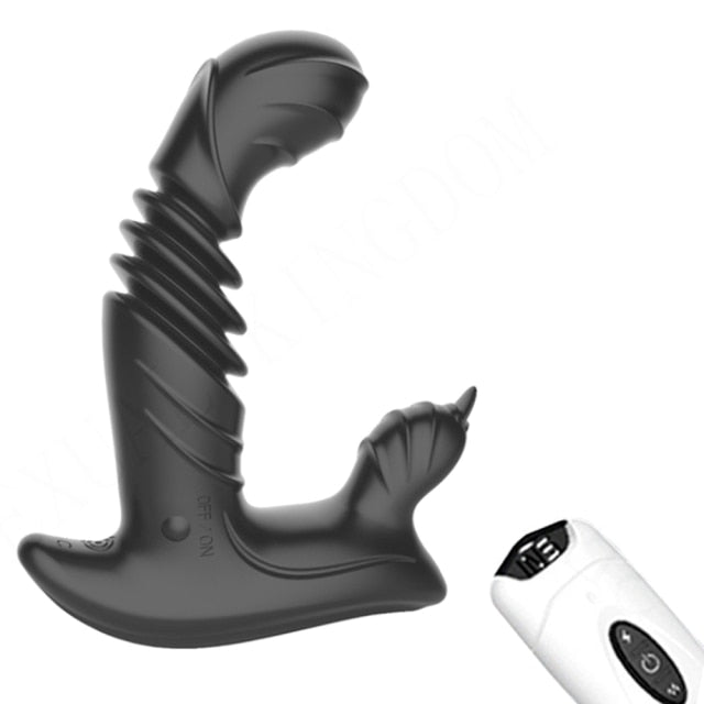 Tongue Licking Telescopic Prostate Massage Remote Control Anal Plug Vibrator - Lusty Age