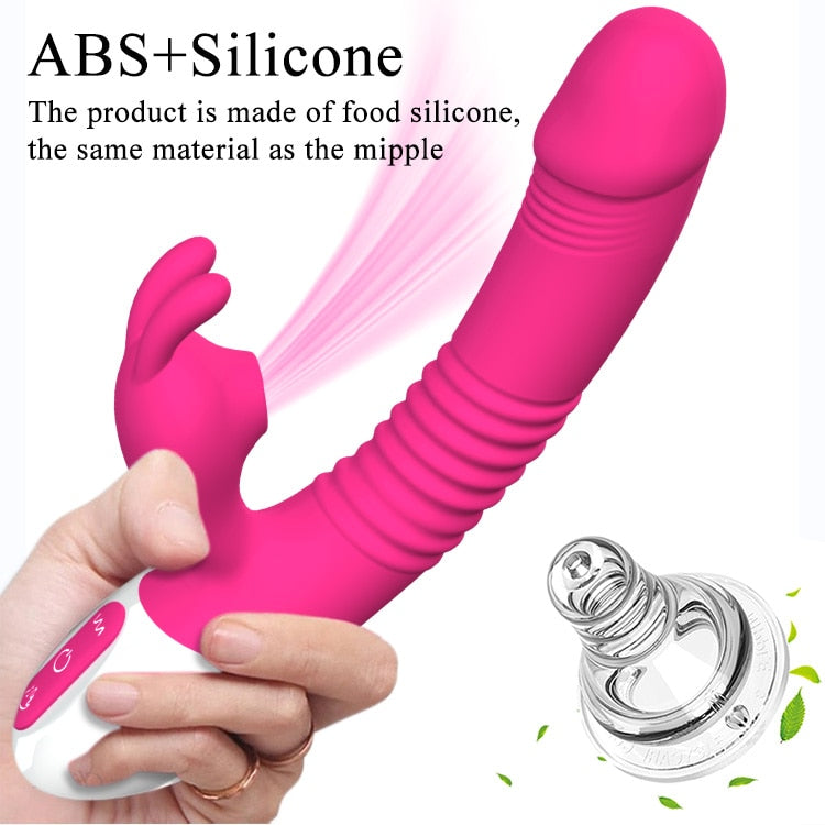 Rabbit Vibrator Sucking Vibration Heating G spot Clit Stimulator Dildo - Lusty Age