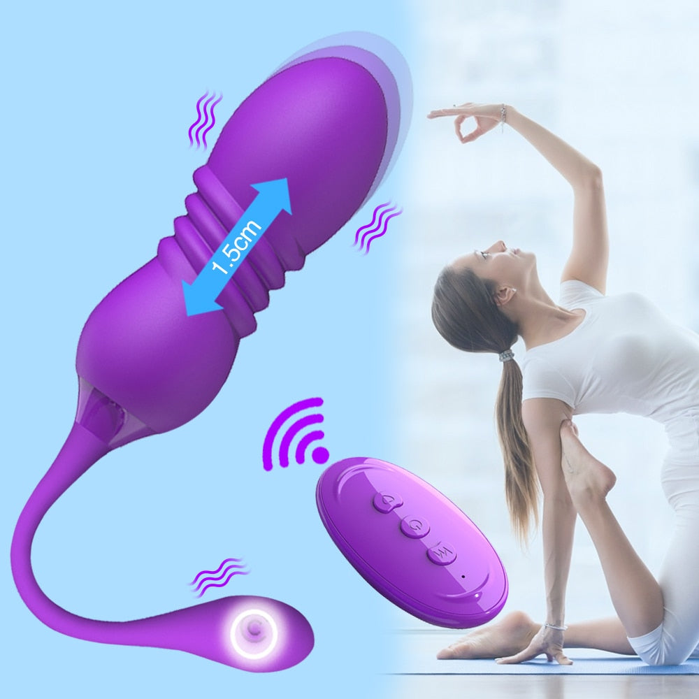 Telescopic Dildo Remote Control Vibrators for Women - Lusty Age