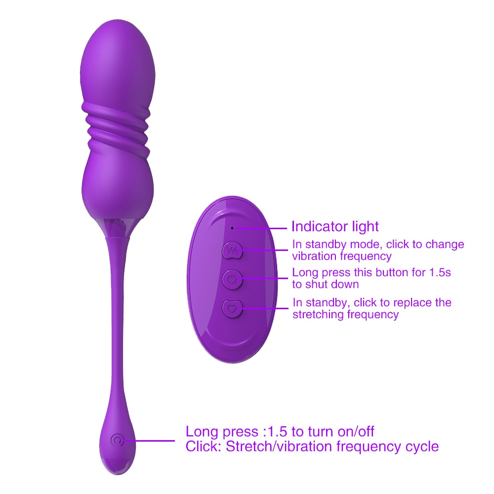 Telescopic Dildo Remote Control Vibrators for Women - Lusty Age